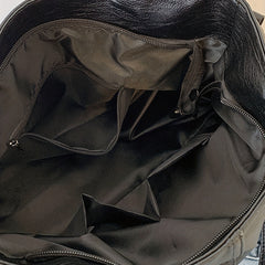 Classic PU Leather Tote Bag Large Capacity Zipper Handbag