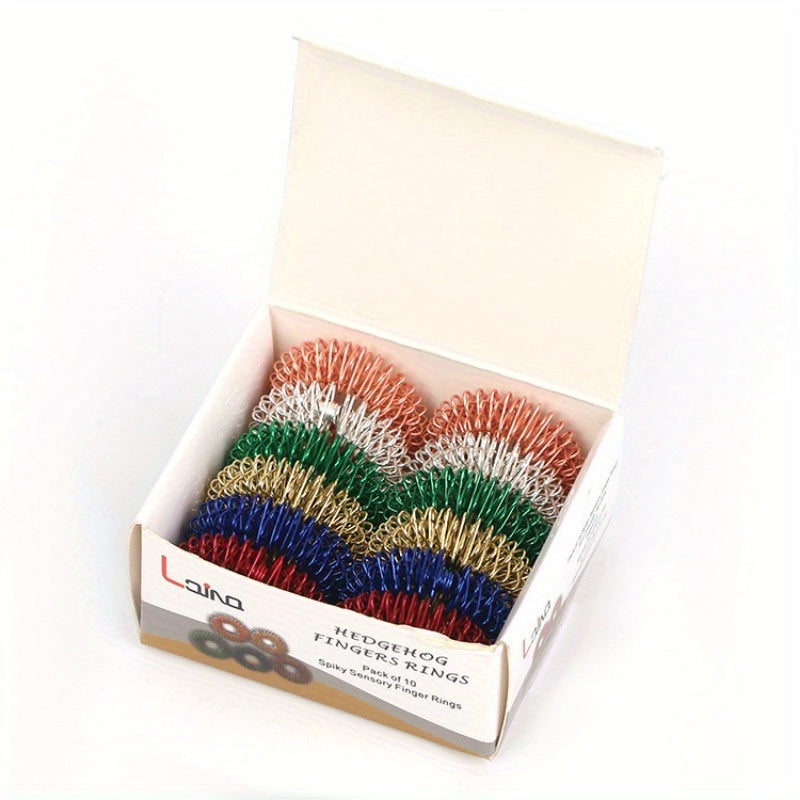Colorful Acupressure Massage Rings for Men & Women - Hand Massage Tool