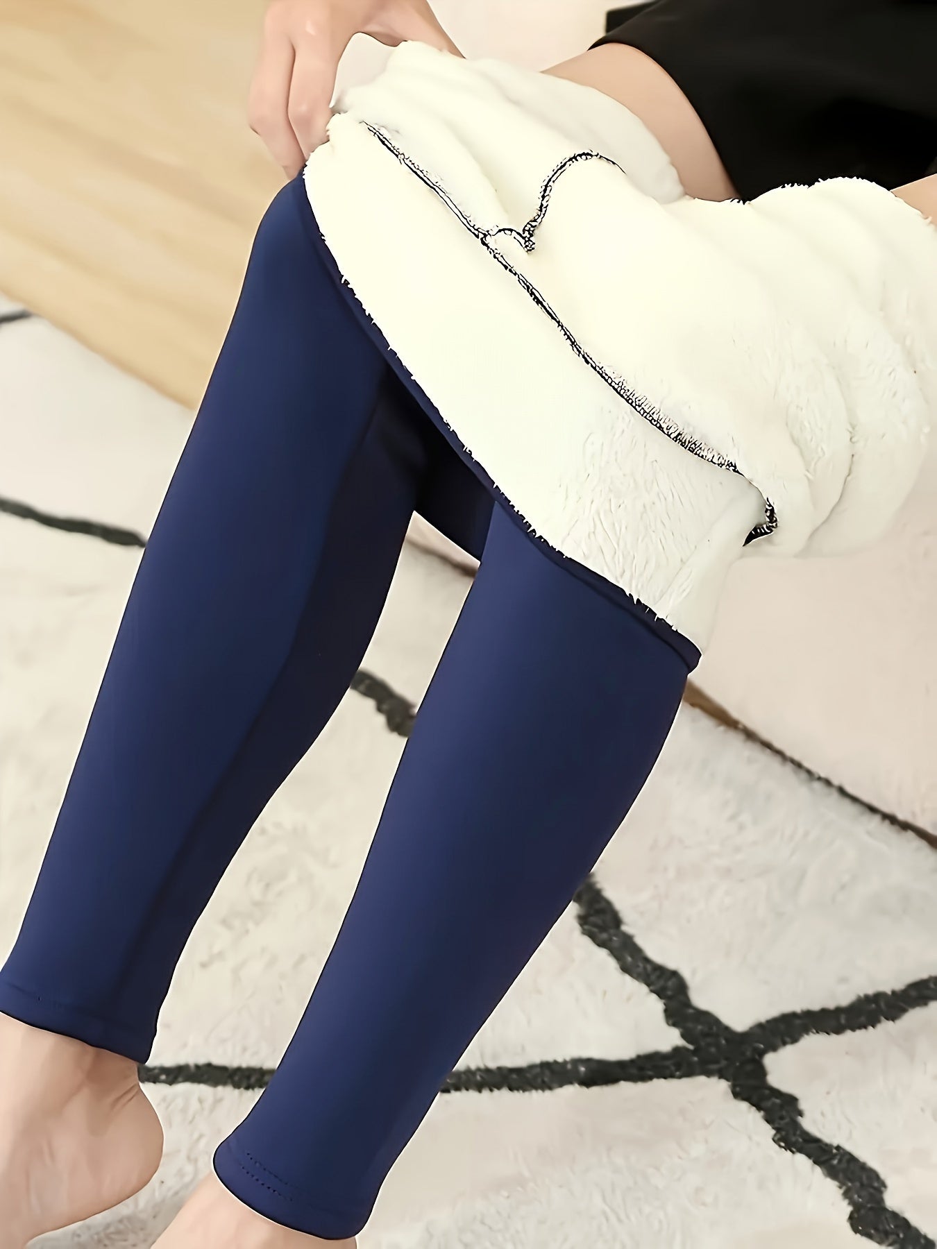 Plush Thermal Pants Soft & Cozy Elastic Tights for Winter