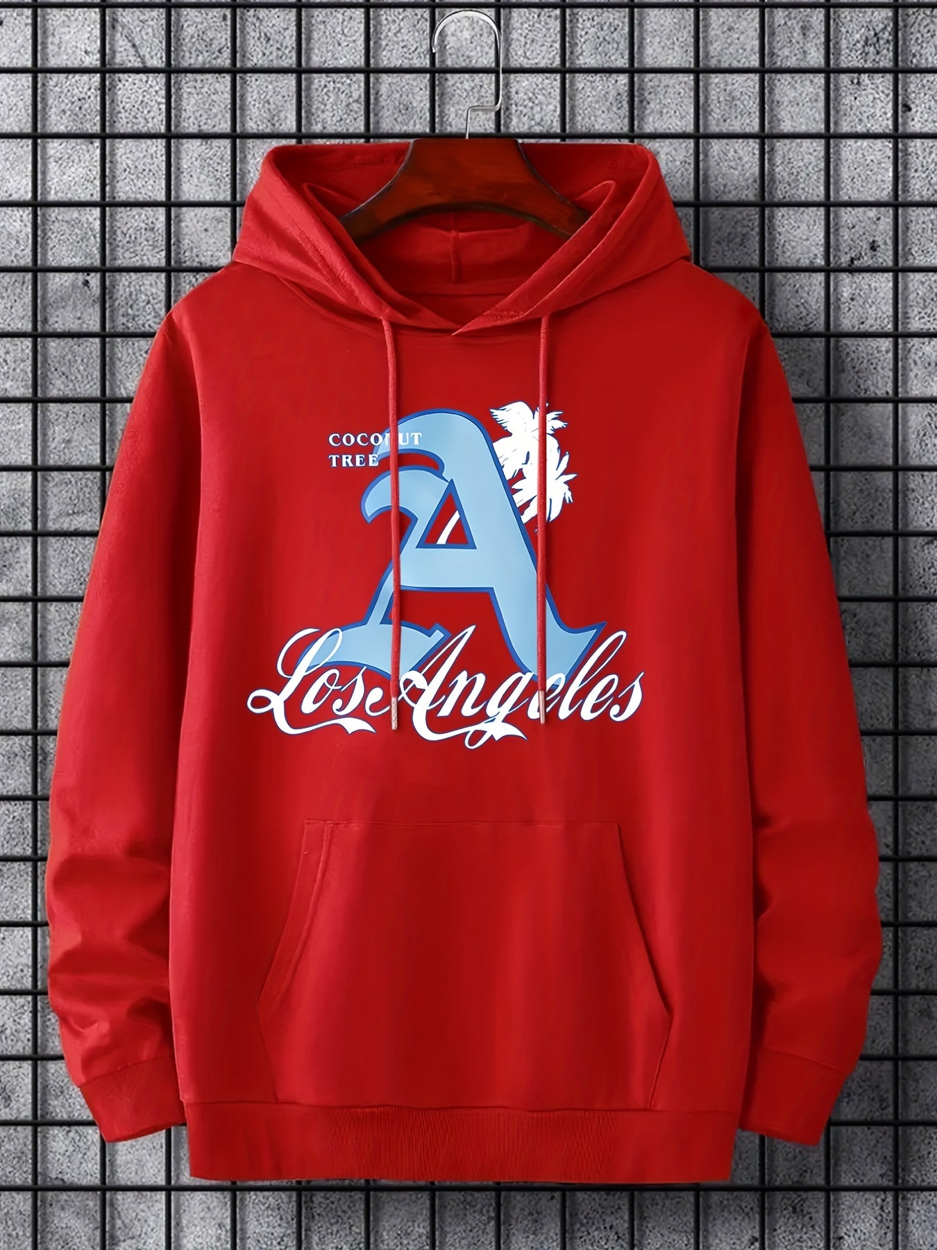 Men's Casual Letter A Hooded Sweatshirt for Autumn and Winter