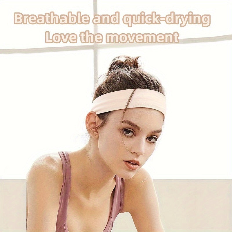 Breathable Solid Yoga Headband Quick Drying Non slip Headband for Yoga Fitness