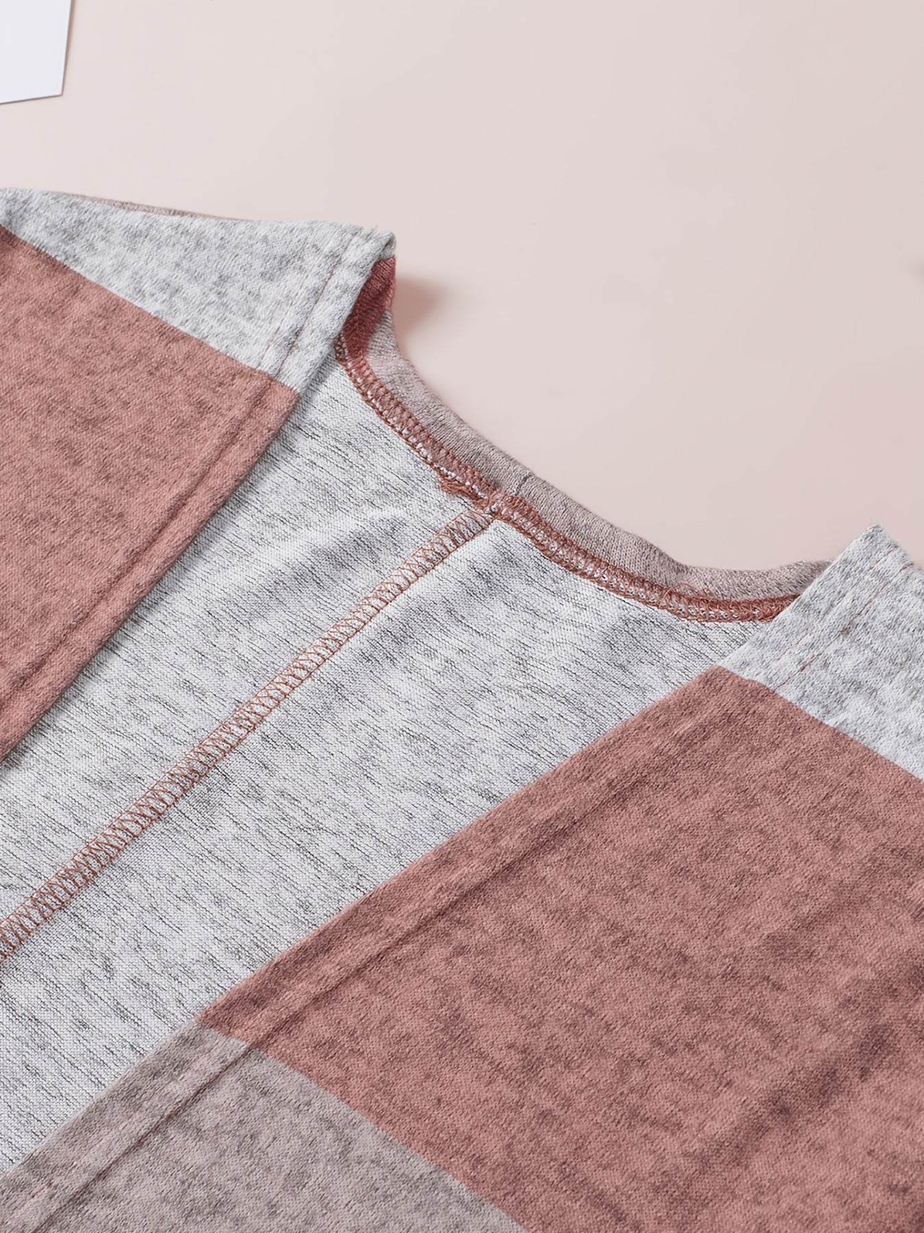  Colorblock Half Sleeve Sweater Cardigan