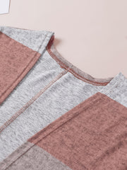  Colorblock Half Sleeve Sweater Cardigan