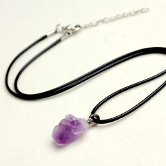 Men's Amethyst Pendant Necklace DIY Raw Stone Jewelry