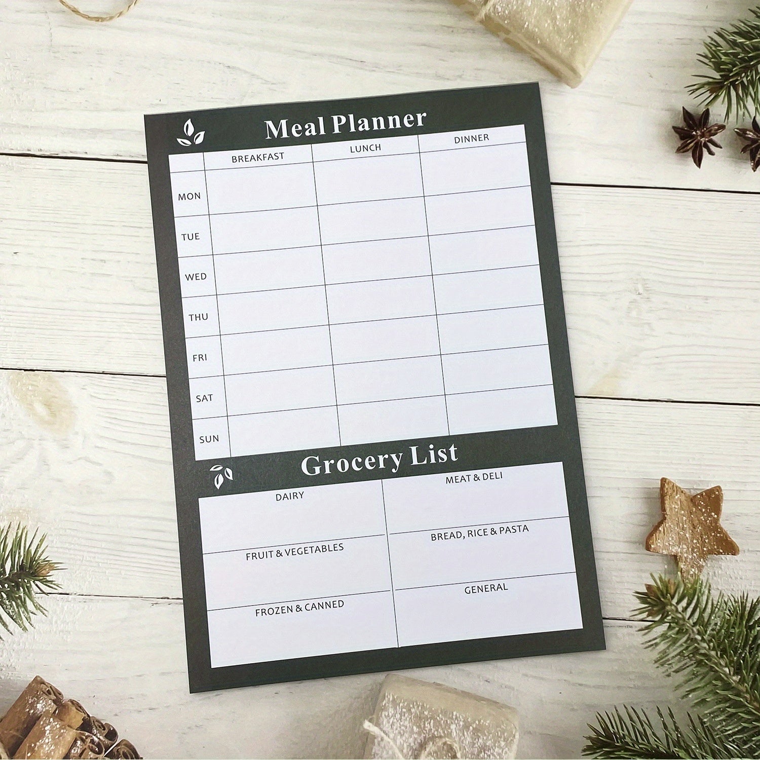 Meal Planner & Grocery Shopping List Notebook