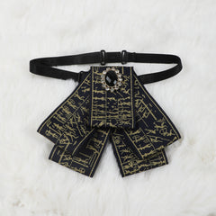 Men's Formal Dress Vintage Skeleton Head Gemstone Collar Bow Tie