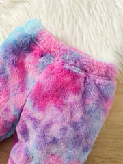 Tie Dye Outfit Letter Embroidery Top & Pants Little Boys 2pcs Set