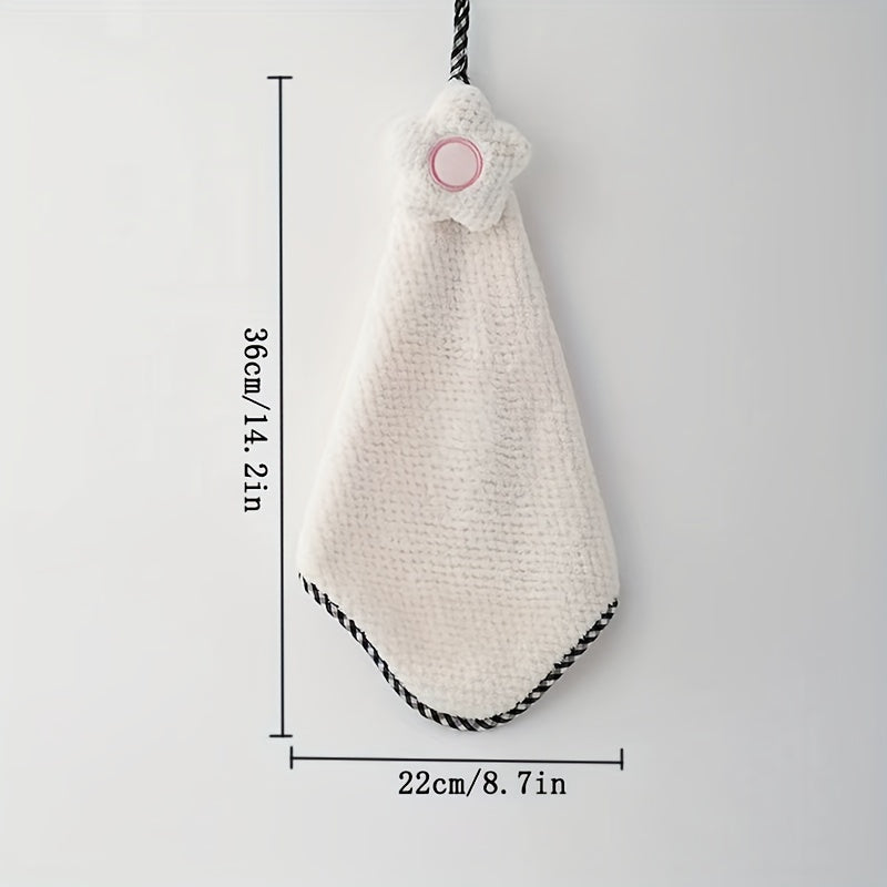 Coral Fleece Floral Hand Towel for Kitchen and Toilet