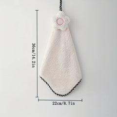 Coral Fleece Floral Hand Towel for Kitchen and Toilet