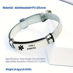 PU Silicone Stainless Steel Bracelet for Casual Attire