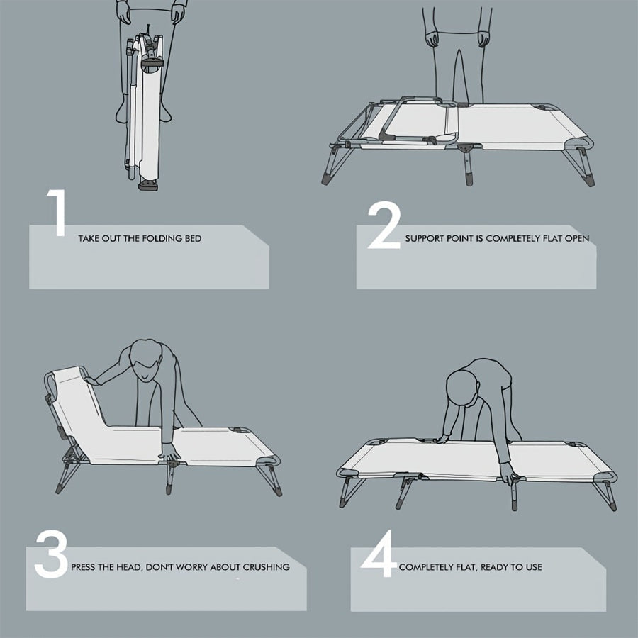 Outdoor Folding Bed, Single Bed for Office Nap and Camping