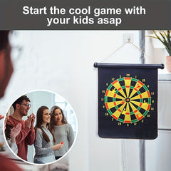 Double Sided Magnetic Dart Board with 4 Darts Set
