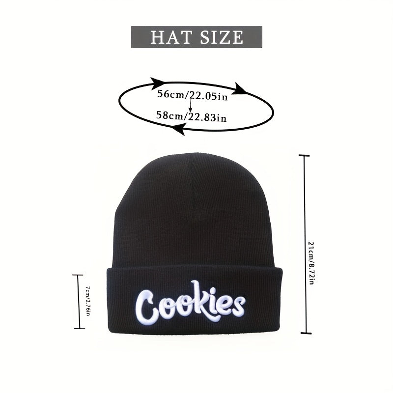 Letter Embroidery Cotton Beanie Solid Knit Hat Hip Hop Unisex Couple Skull Hats