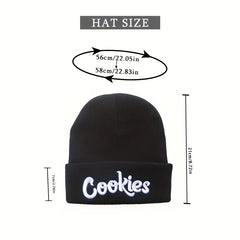 Letter Embroidery Cotton Beanie Solid Knit Hat Hip Hop Unisex Couple Skull Hats