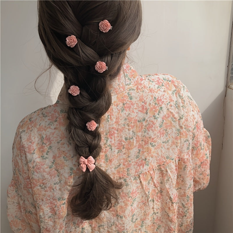 5pcs Flower Hair Clips Duckbill Hair Pins Barrettes for Girls Women