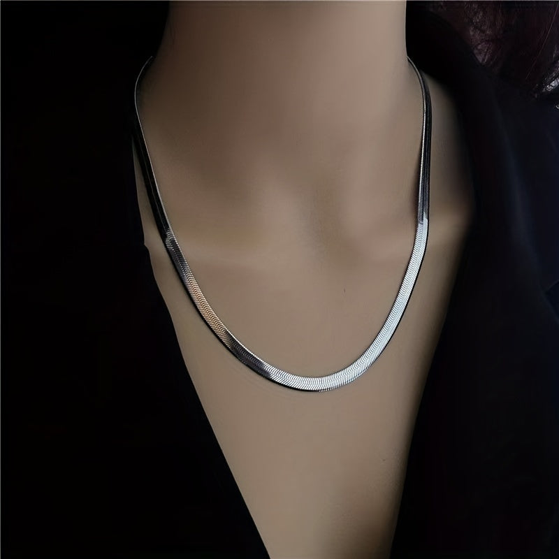 Titanium Steel Smooth Snake Necklace Hip Hop Chain Men's Accessories