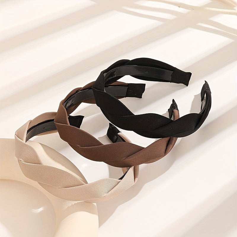 3pcs Twist Braided Headbands Hair Accessories For Women