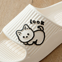 Men's Cartoon Cat Slippers Soft Indoor Outdoor Summer Slippers