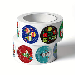 500pcs Christmas Theme Gift Tag Stickers Roll