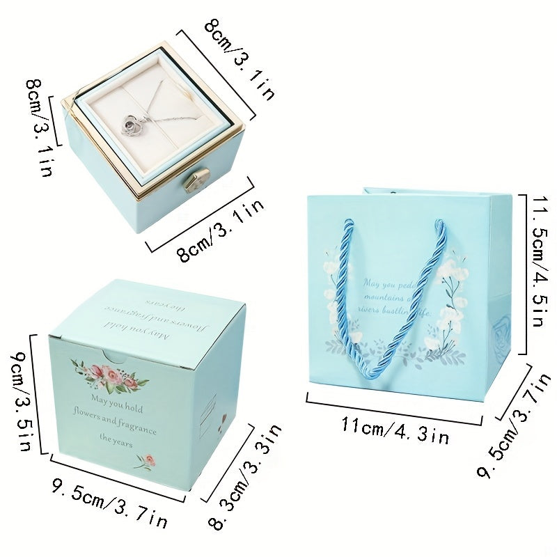 Rose Scented Soap Flower Jewelry Box Painted Single Flower Box