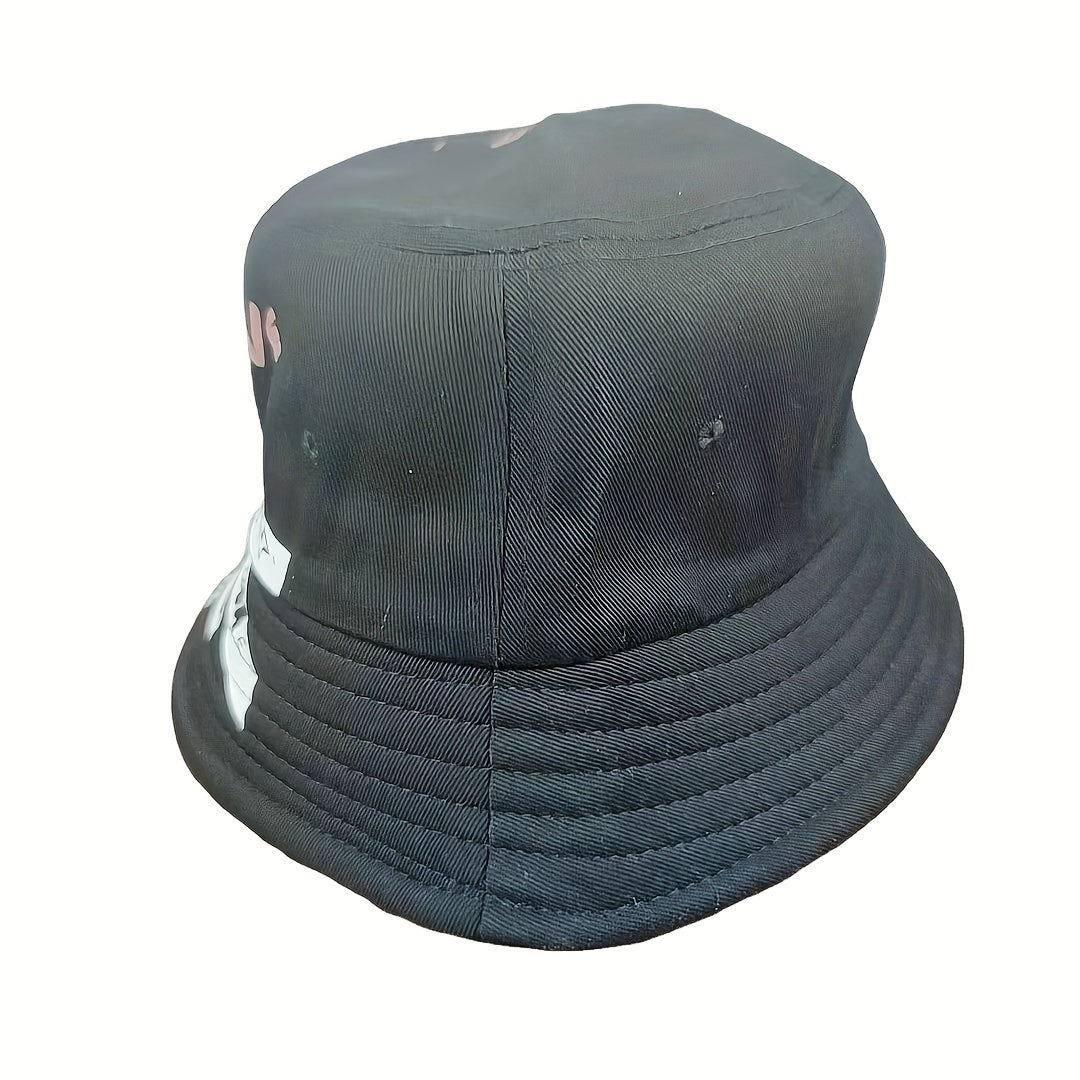 Youth Graffiti Printed Bucket Hat Lightweight Sunscreen Fisherman Cap
