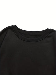 Women's Solid Crew Neck Sweatshirt for Fall & Winter