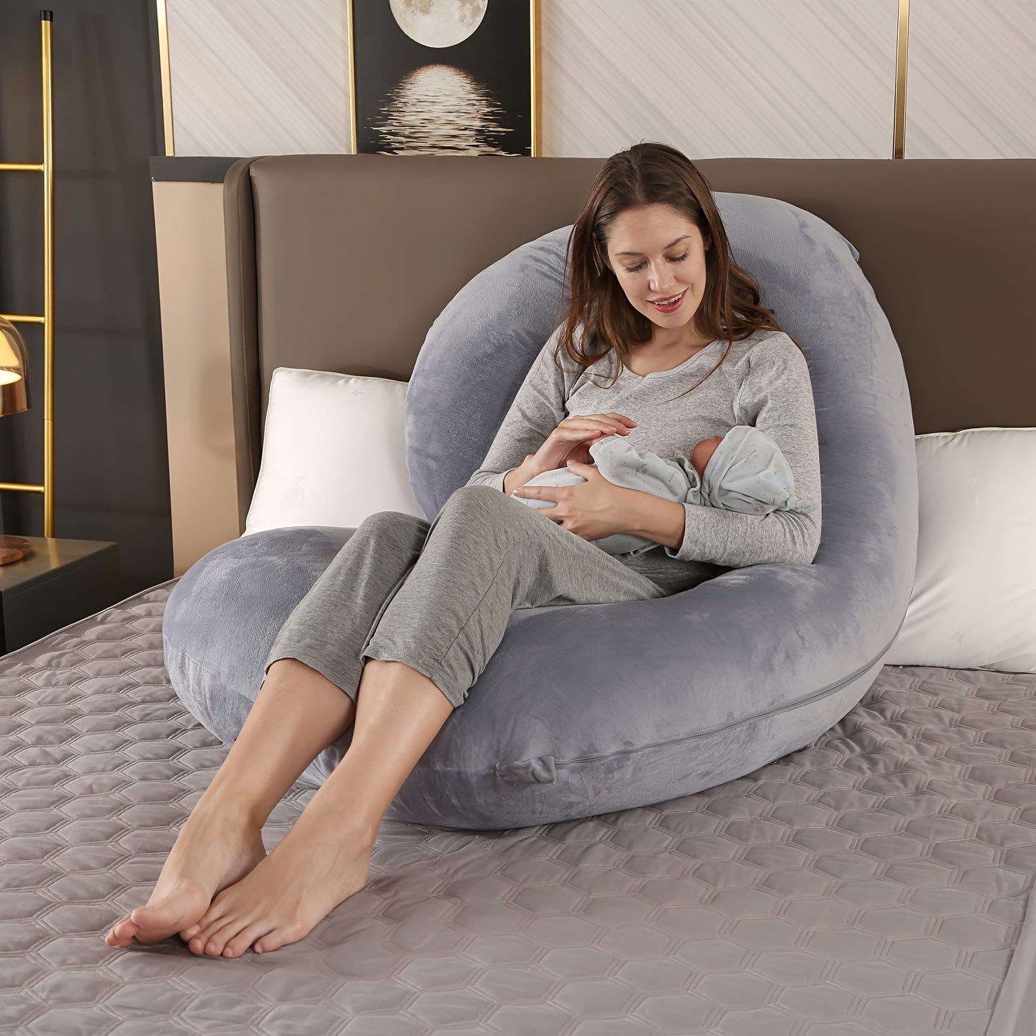 C Shape Pregnancy Maternity Pillow for Sleeping Full Body Support