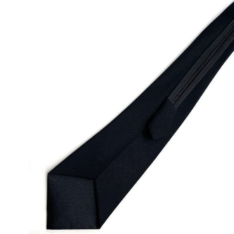 Men's Zipper Tie For Weddings and Business - Black