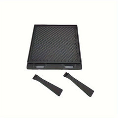 Cast Iron Pizza Pan With Removable Handle Double Sided BBQ Frying Pan