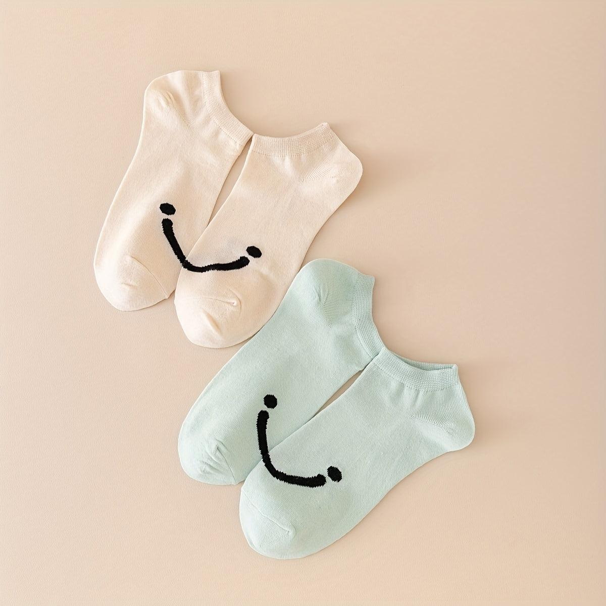 10 Pairs Smiling Print Socks Low Cut Ankle Stockings