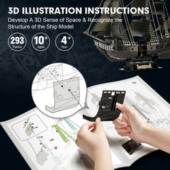 3D Puzzle Pirate Model with LED Lights