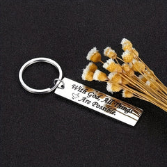 Faith Gift Keychain For Friends Birthday Graduation Stainless Steel Women