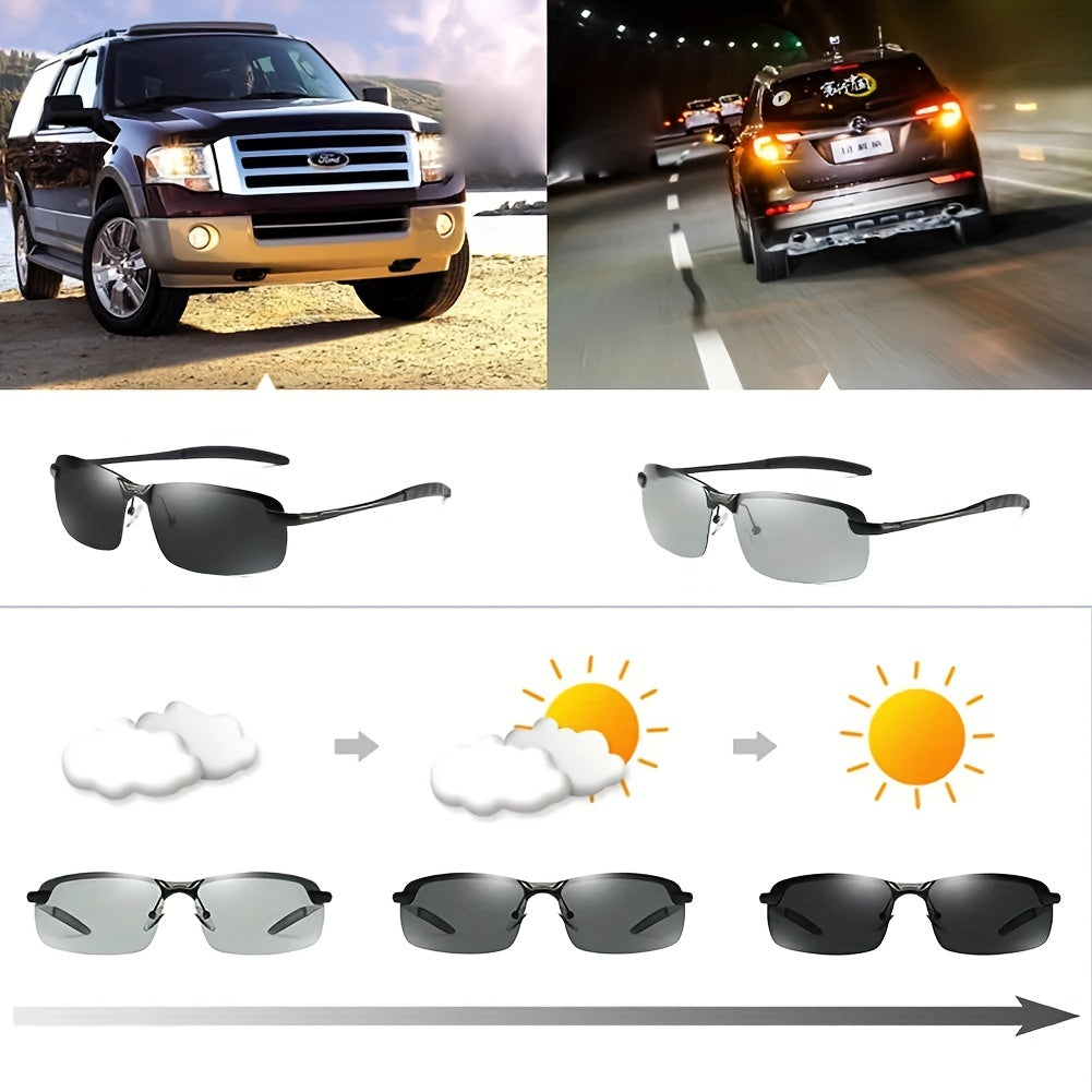 Men's Polarized Driving Sunglasses Dual use PC Glasses