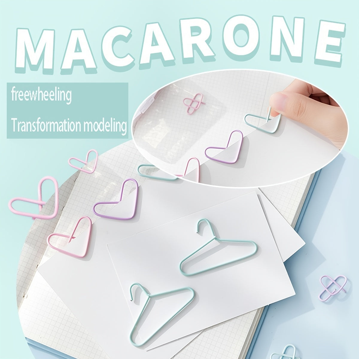 200pcs Boxed Macaron Paper Clip 28mm Office Data Clip Anti Rust Paper Clamp