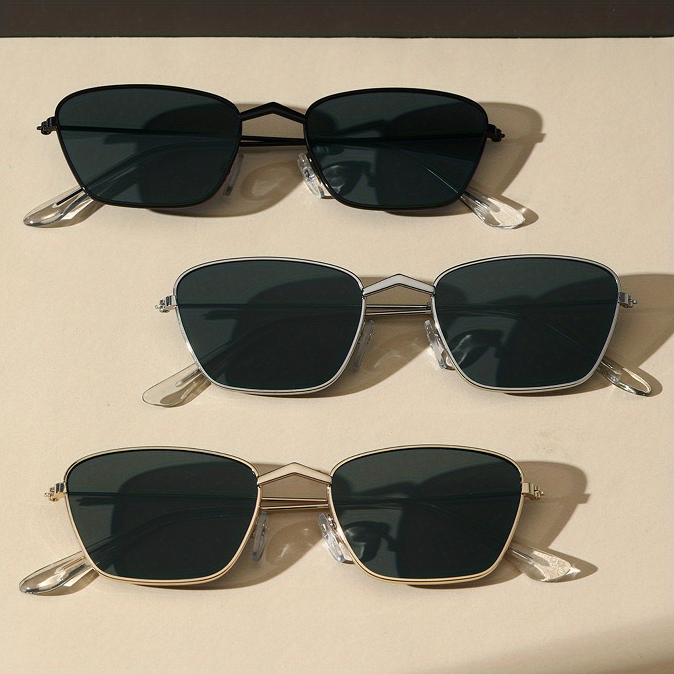 Square Metal Sunglasses for Men Women UV400