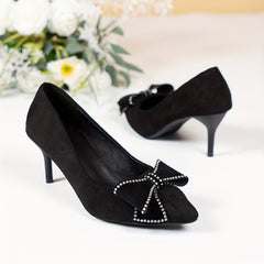 Women's Bowknot Stiletto Heels Point Toe Dress Heels