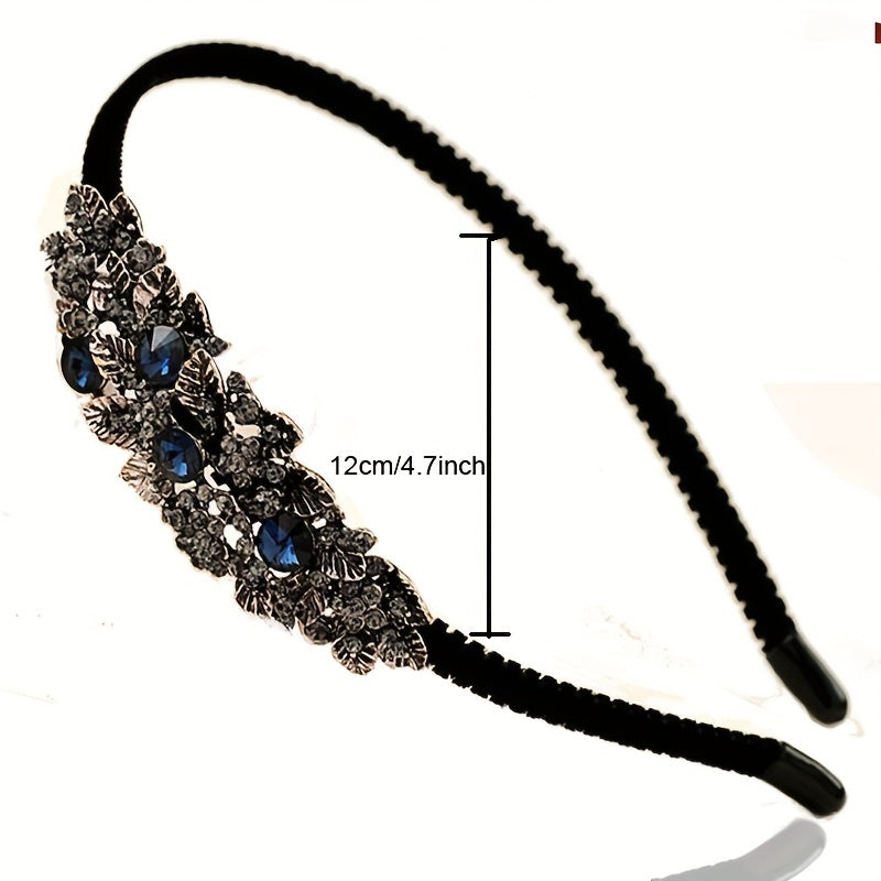 Crystal Flower Hair Band Head Jewelry Rhinestone Non Slip Hair Hoop