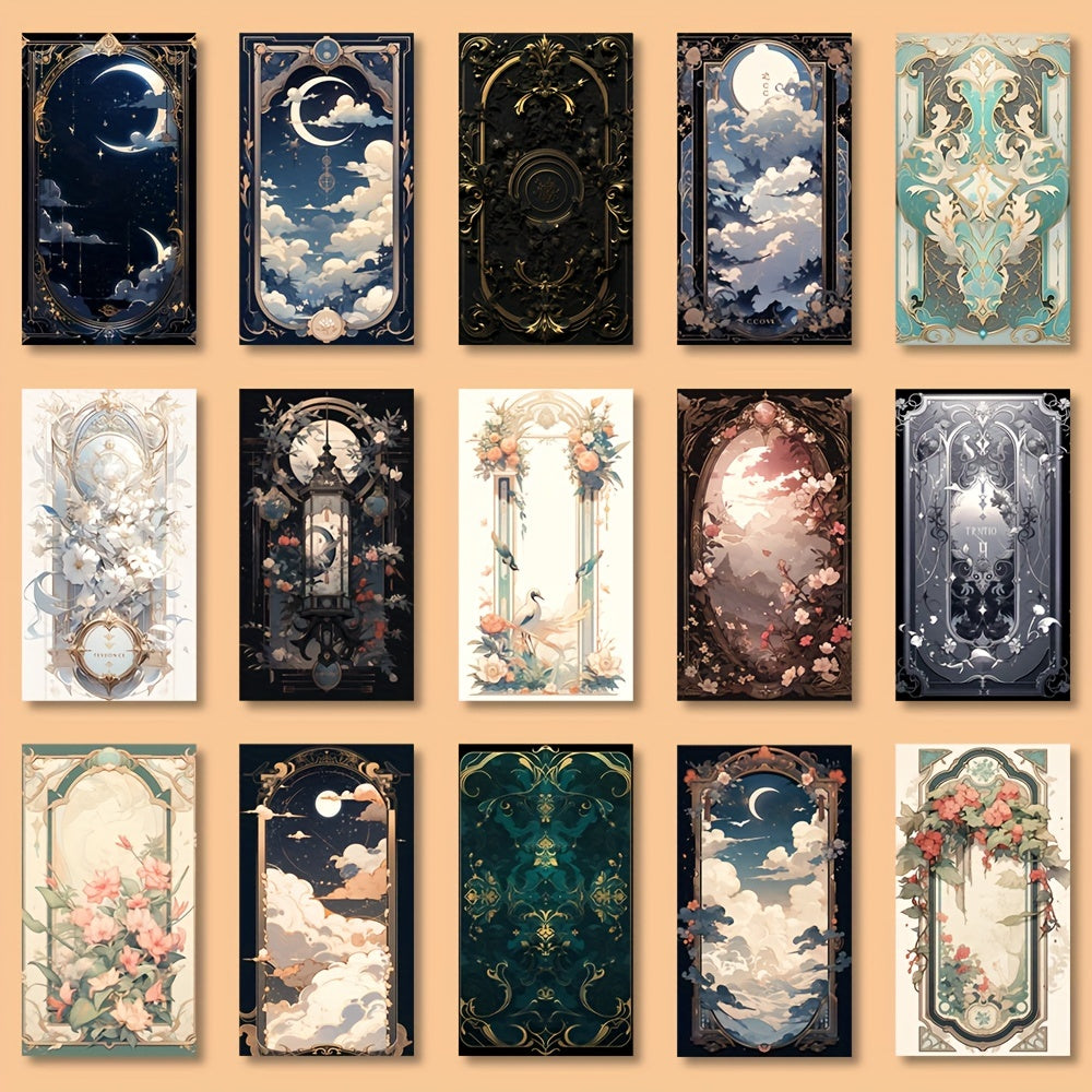 48pcs Baroque Tarot Card Style Stickers Pack for Laptop Luggage Notebook