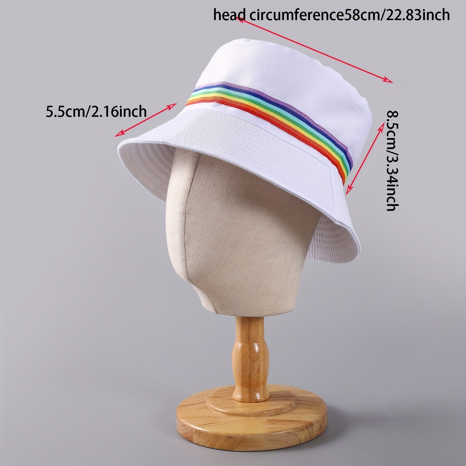 Men's Colored Strip Bucket Hat Small Brim Sunshade Basin Hat