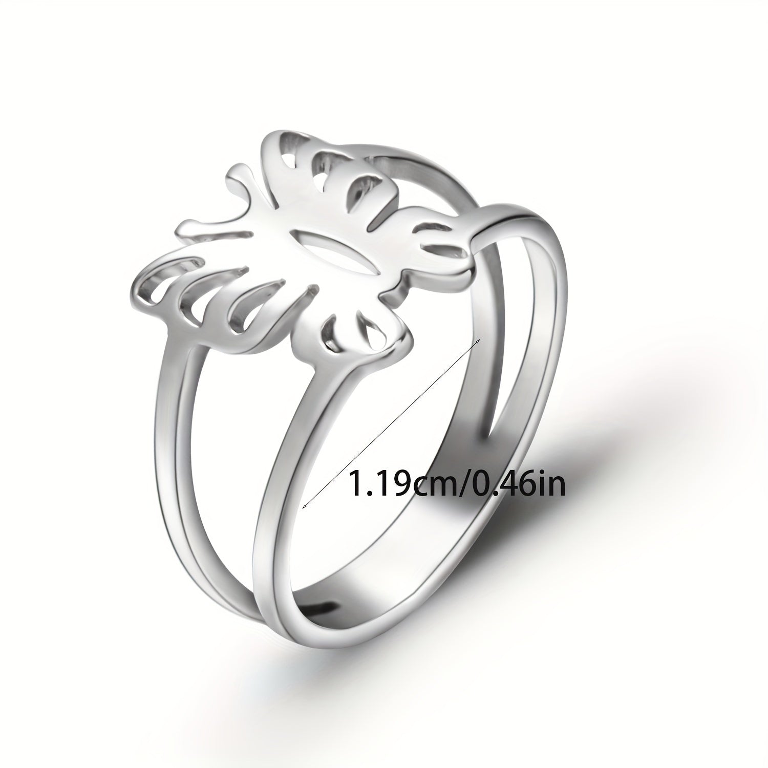 Butterfly Finger Ring Stainless Steel Tail Ring