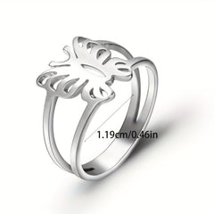 Butterfly Finger Ring Stainless Steel Tail Ring