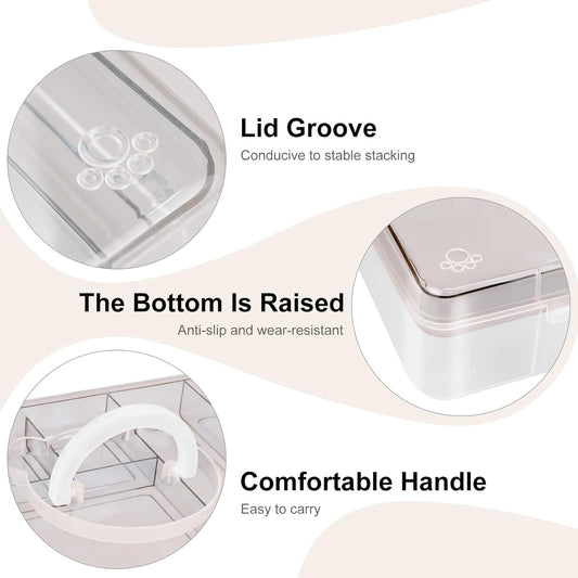 Stackable Craft Storage Box with 7 Compartment Tray