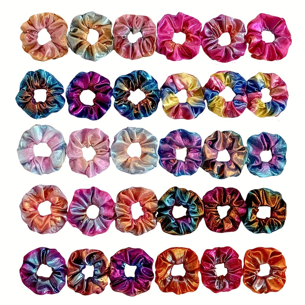 Gradient Laser Scrunchies Hair Tie Holographic Hair Rope Ponytail Holder
