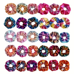 Gradient Laser Scrunchies Hair Tie Holographic Hair Rope Ponytail Holder