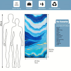 Cartoon Print Microfiber Beach Towel Quick Drying Lightweight