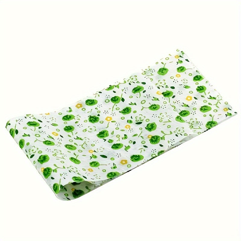 40pc Green Quilting Fabric Strips - Floral & Polka Dot Patterns - DIY