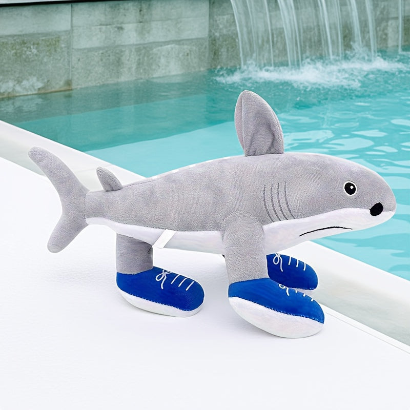 Funny Shark Plush Toy with Shoes Soft Stuffed Animal for Kids