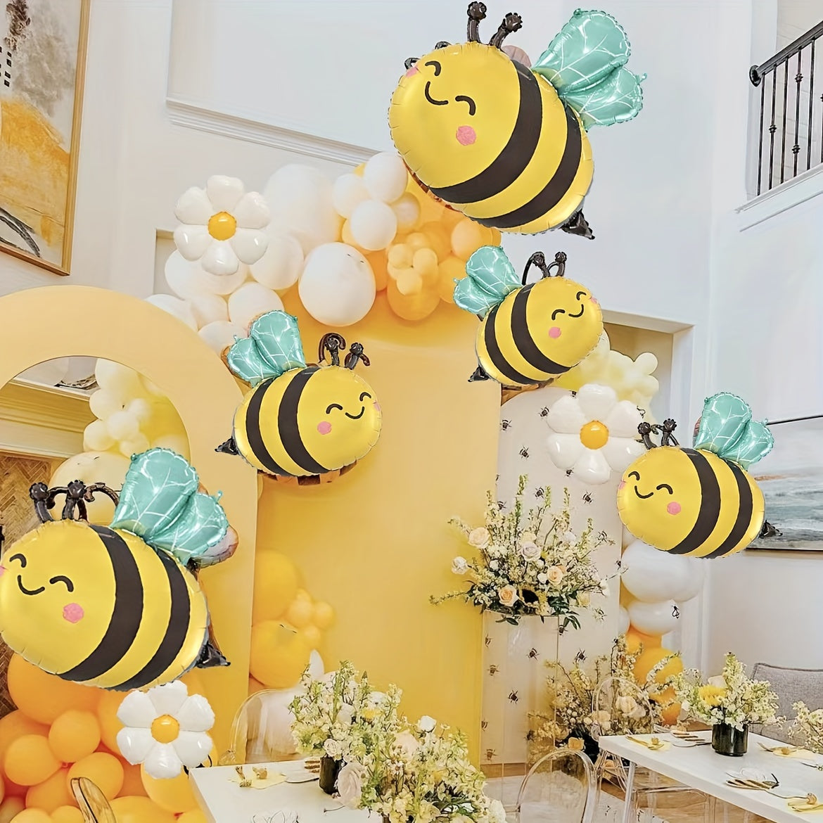 Yellow Bee Balloon Garland Kit for Sunflower Themed Party