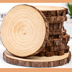4pcs Natural Wooden Slices Round Wood Circles Tree Slices for DIY Crafts