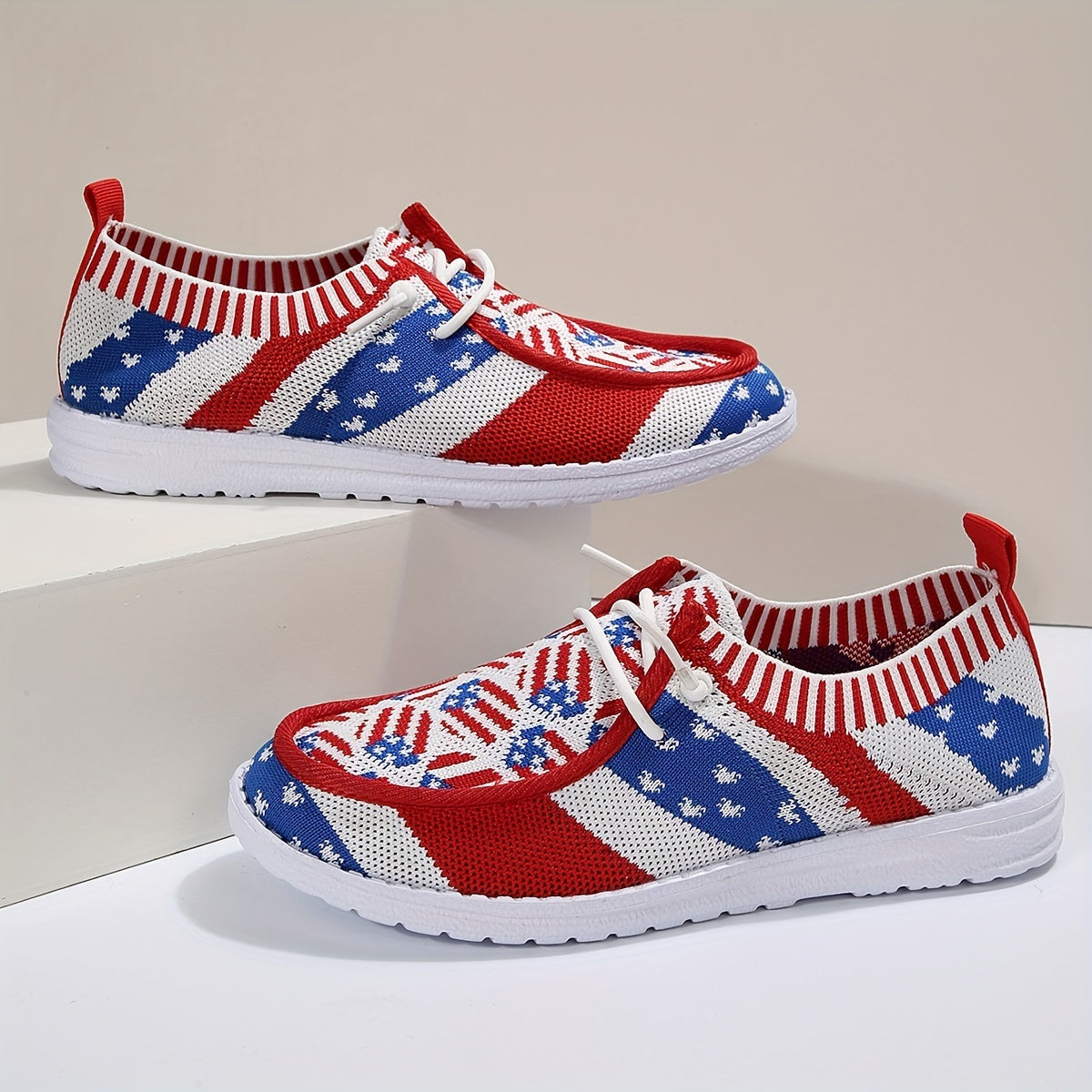 Women's Checkered Canvas Slip On Shoes Round Toe Lace Up Casual Flat Comfy